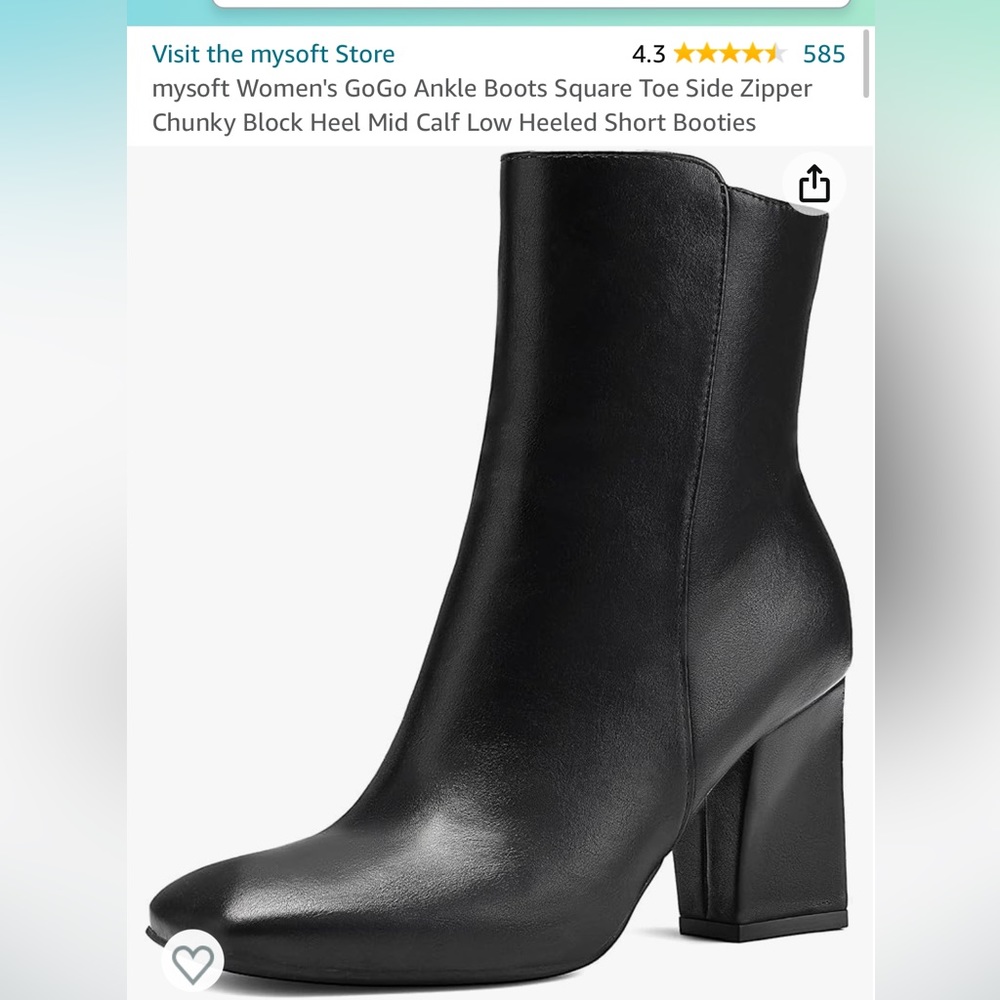 black ankle boots size 8